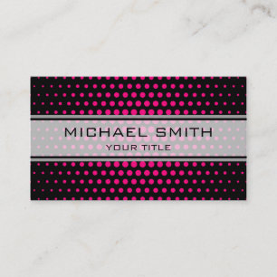 Carte De Visite Élégant Rose Polka Dot Motif