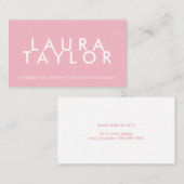 Carte De Visite Élégant rose professionnel (Devant / Derrière)