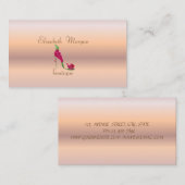 Carte De Visite Élégant Rose professionnel élégant talons hauts (Devant / Derrière)