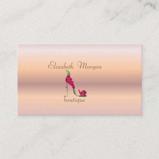 Carte De Visite Élégant Rose professionnel élégant talons hauts (Devant)