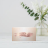 Carte De Visite Élégant Rose professionnel moderne Gold Brush Stro (Debout devant)