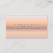 Carte De Visite Elégant Rose professionnel moderne or, Argent (Dos)