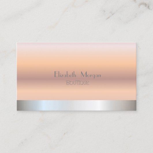 Carte De Visite Elégant Rose professionnel moderne or, Argent (Devant)