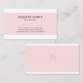 Carte De Visite Élégant rose propre design graphique moderne (Devant / Derrière)