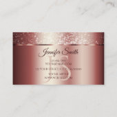 Carte De Visite Élégant Rose Red Sparkle Parties scintillant et In (Dos)