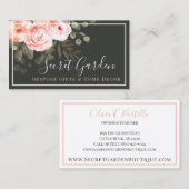 Carte De Visite Élégant rose rose floral Roses Moderne Chic Simple (Devant / Derrière)