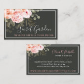 Carte De Visite Élégant rose rose floral Roses Moderne Chic Simple (Devant / Derrière)