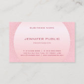 Carte De Visite Élégant rose rose moderne Monogramme or (Dos)