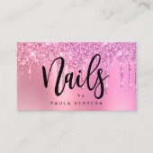 Carte De Visite Élégant rose rose rose or parties scintillant gout (Devant)