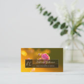 Carte De Visite Élégant rose rose rose rose fleurit rectangle gris (Debout devant)