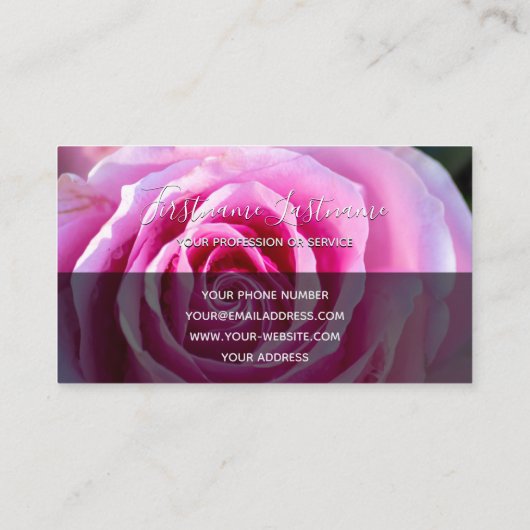 Carte De Visite Élégant rose rose rose rose fleurit rectangle gris (Dos)