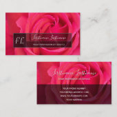 Carte De Visite Élégant rose rose rose rose fleurit rectangle gris (Devant / Derrière)