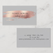 Carte De Visite Élégant Rose simple brosse à huile or, Gris (Devant / Derrière)