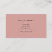 Carte De Visite Elégant Rose simple Ciseaux d'or Ciseaux de cheveu (Dos)