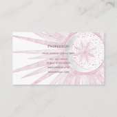 Carte De Visite Elégant rose Sun Moon Doodle Mandala White Design (Dos)