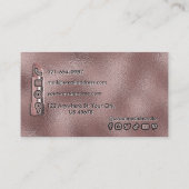 Carte De Visite Elégant Rose tendance Gold Lashes Lips Maquillage  (Dos)