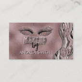 Carte De Visite Elégant Rose tendance Gold Lashes Lips Maquillage  (Devant)