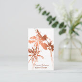 Carte De Visite Élégant Rose Tropical Gold Palm Trees Professionne (Debout devant)