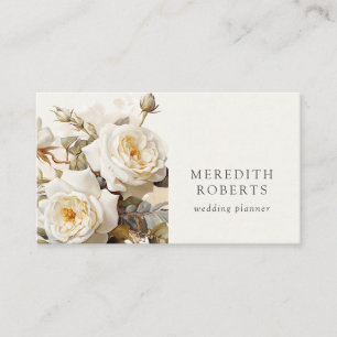 Carte De Visite Élégant Rose Vintage blanc antique