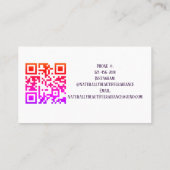 Carte De Visite Elégant rose violet aquarelle Esthétique & QR (Dos)
