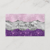 Carte de visite élégant rose violet brillant argen (Devant)