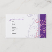 CARTE DE VISITE élégant rose violet fleuri rose (Dos)