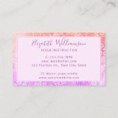 Carte De Visite Élégant rose violet orange (Dos)