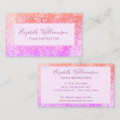 Carte De Visite Élégant rose violet orange (Devant / Derrière)