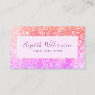 Carte De Visite Élégant rose violet orange