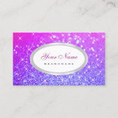 Carte De Visite Élégant rose violet Parties scintillant Étincelle  (Devant)
