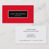 Carte De Visite Élégant rouge (Devant / Derrière)