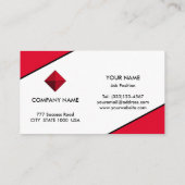 Carte De Visite Élégant Rouge & Blanc (Dos)