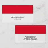 Carte De Visite Élégant Rouge blanc brut rayures Professionnel (Devant / Derrière)