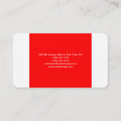 Carte De Visite Élégant rouge blanc minimaliste moderne (Dos)