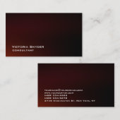 Carte De Visite Élégant Rouge Brown Professionnel (Devant / Derrière)