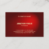 Carte De Visite Elégant rouge Damask Premium Modèle de finition de (Dos)