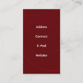 Carte De Visite élégant rouge empreinte de patte soins pour animau (Dos)