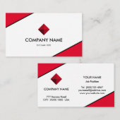 Carte De Visite Élégant rouge et blanc (Devant / Derrière)