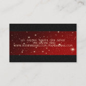 Carte De Visite Elégant Rouge Luxe, Gold Striped, Dentelle, Noir (Dos)