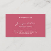 Carte De Visite Élégant rouge manuscrit Nom professionnel moderne (Dos)