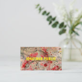 Carte De Visite Élégant rouge moderne Brown Modèle Abstrait (Debout devant)