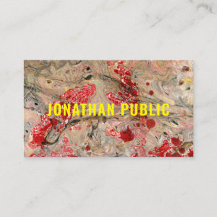 Carte De Visite Élégant rouge moderne Brown Modèle Abstrait