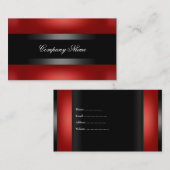 Carte De Visite Elégant rouge noir indestructible (Devant / Derrière)