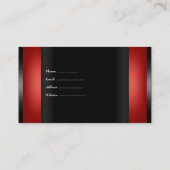 Carte De Visite Elégant rouge noir indestructible (Dos)