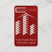Carte de visite Élégant Rouge Pour Agents Immobili (Dos)
