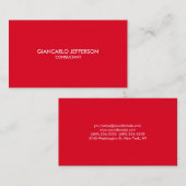 Carte De Visite Élégant Rouge professionnel élégant (Devant / Derrière)