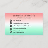 Carte De Visite Élégant rouge vert blanc dégradé Monogramme initia (Dos)