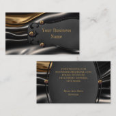 Carte De Visite Elégant Rousty or noir soie look métal (Devant / Derrière)