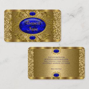 Carte De Visite Elégant Royal Blue Gold