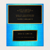 Carte De Visite Élégant Royal Blue Metal (Extérieur déplié)